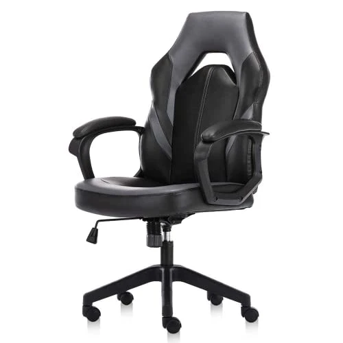 Ergonomic Computer Gaming Chair – PU Leather Desk Chair With Lumbar Support, Swivel Office Chair Executive Chair With Padded Armrest And Seat Cushion For Gaming, Study And Working 1 Ergonomic Computer Gaming Chair – PU Leather Desk Chair With Lumbar Support, Swivel Office Chair Executive Chair With Padded Armrest And Seat Cushion For Gaming, Study And Working