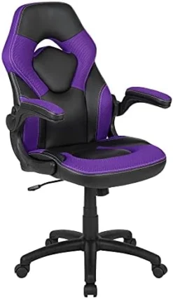 Flash Furniture X10 Gaming , Racing Office Ergonomic Computer PC Adjustable Swivel Chair With Flip-up Arms, Black LeatherSoft -Amazon Basics Furniture Shop 41D9IlwHSAL. AC