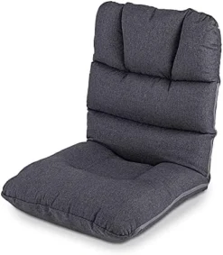 WAYTRIM 5-Position Indoor Adjustable Floor Chair, Padded Kids Gaming Sofa Chair With Backrest, Perfect For Living Room, Bedroom - Gray -Amazon Basics Furniture Shop 41DFKvg5mL. AC