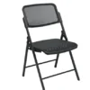 Office Star Deluxe Breathable ProGrid Seat And Back Folding Chair 2-Pack, Black Finish Frame