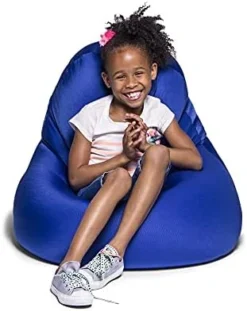 Jaxx Nimbus Spandex Bean Bag Chair Furniture For Kids Rooms, Playrooms, And More, Small, Navy -Amazon Basics Furniture Shop 41DKL4CDbES. AC