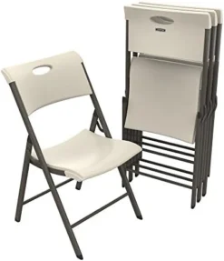 Lifetime Commercial Folding Chair, 20.1" D X 18.5" W X 33.2" H, Plastic, Almond -Amazon Basics Furniture Shop 41DUuHulbAL. AC
