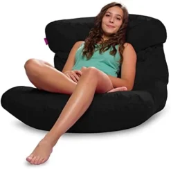 Posh Creations Laguna Lounger Teens, Kids And Adults For Bedrooms And Dorm Rooms, Large Bean Bag Chair, Soft Nylon-Charcoal Gray -Amazon Basics Furniture Shop 41DdG4VnIZL. AC
