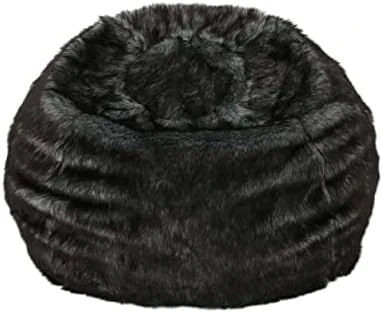 Christopher Knight Home Laraine Furry Glam Black And White Streak Faux Fur 3 Ft. Bean Bag 5 Christopher Knight Home Laraine Furry Glam Black And White Streak Faux Fur 3 Ft. Bean Bag - Image 5