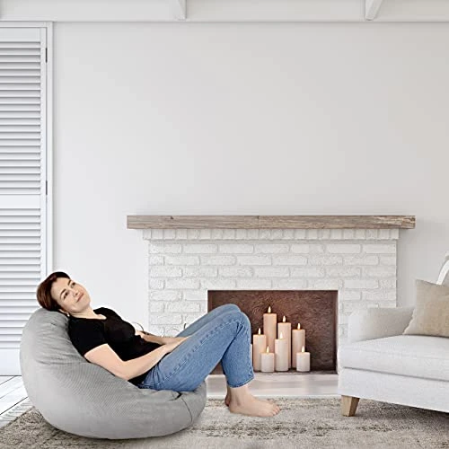 Delmach Bean Bag Chair Cover (No Filler) | Stuffed Animal Storage | Adult Size | Corduroy | Double Stitched | Durable Zipper 2 Delmach Bean Bag Chair Cover (No Filler) | Stuffed Animal Storage | Adult Size | Corduroy | Double Stitched | Durable Zipper - Image 2