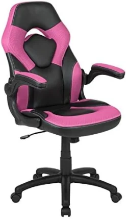 Flash Furniture X10 Gaming , Racing Office Ergonomic Computer PC Adjustable Swivel Chair With Flip-up Arms, Black LeatherSoft -Amazon Basics Furniture Shop 41EfEk1qQsL. AC