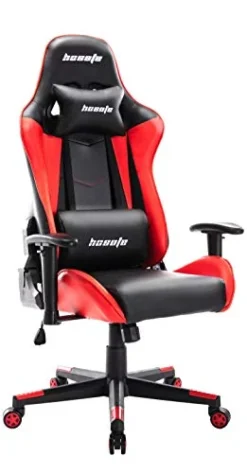 Hosote Ergonomic Gaming Chair For Adults, High Back Racing Computer Gaming Chair, E-Sports Gamer Chair, Big And Tall Video Gaming Chair, PU Leather Desk Chair Task Chair Office Chair(Red,Black)