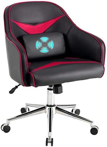 Giantex PU Leather Gaming Chair, Adjustable Height Mid-Back Armchair W/Massage Lumbar Pillow, Rolling Swivel Desk Chairs For Office Home Game Room (Green & Black) 6 Giantex PU Leather Gaming Chair, Adjustable Height Mid-Back Armchair W/Massage Lumbar Pillow, Rolling Swivel Desk Chairs For Office Home Game Room (Green & Black) - Image 6