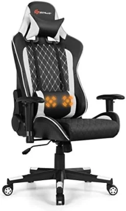 Goplus Massage Gaming Chair, Reclining Backrest Handrails And Seat Height Adjustment Racing Computer Office Chair, Ergonomic High Back Embroidered PU Swivel Game Chair With Headrest And Lumbar Cushion 17 Goplus Massage Gaming Chair, Reclining Backrest Handrails And Seat Height Adjustment Racing Computer Office Chair, Ergonomic High Back Embroidered PU Swivel Game Chair With Headrest And Lumbar Cushion -Amazon Basics Furniture Shop 41FwfsBp6FL. AC