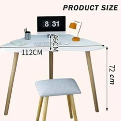 HXXXIN Triangular Desk Corner Writing Desk, Study Computer Desktop Study Writing Desk, Simple Small Apartment Space Saving Bedroom -Amazon Basics Furniture Shop 41FyzSyjcgL
