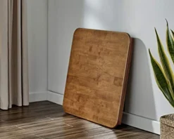 MECO STAKMORE Parson’s Folding Chair Espresso Bonded Leather Finish, Set Of 2 & STAKMORE Straight Edge Folding Card Table Fruitwood Finish -Amazon Basics Furniture Shop 41G0upeSLFL