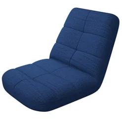 BonVIVO Easy Lounge Floor Chair W/Back Support - Adjustable, Padded Folding Seat For Gaming, Meditation, Classroom And Living Room - Gifts For Men, Women And Teens - Blue