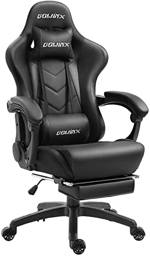 Dowinx Gaming Chair Ergonomic Racing Style Recliner With Massage Lumbar Support, Office Armchair For Computer PU Leather E-Sports Gamer Chairs With Retractable Footrest (Black&Blue) 5 Dowinx Gaming Chair Ergonomic Racing Style Recliner With Massage Lumbar Support, Office Armchair For Computer PU Leather E-Sports Gamer Chairs With Retractable Footrest (Black&Blue) - Image 5