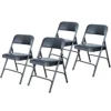 OEF Furnishings (4 Pack Premium Vinyl Padded Folding Chair, Blue