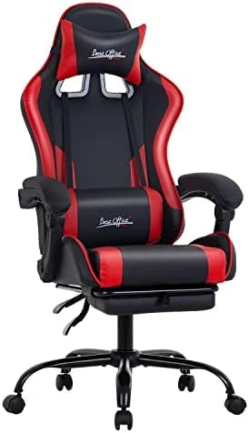 Gaming Chair Office Chair Desk Chair With Footrest Lumbar Support Headrest Armrest Task Rolling Swivel Ergonomic E-Sports Adjustable PC Gamer Chair (Red) 8 Gaming Chair Office Chair Desk Chair With Footrest Lumbar Support Headrest Armrest Task Rolling Swivel Ergonomic E-Sports Adjustable PC Gamer Chair (Red) - Image 8