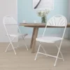 EMMA + OLIVER 2 Pack 650 Lb. Capacity White Plastic Fan Back Folding Chair