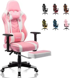 OHAHO Gaming Chair With Footrest Ergonomic Office Chair Adjustable Swivel Leather High Back Computer Desk Chair With Headrest And Lumbar Support (White) 22 OHAHO Gaming Chair With Footrest Ergonomic Office Chair Adjustable Swivel Leather High Back Computer Desk Chair With Headrest And Lumbar Support (White) -Amazon Basics Furniture Shop 41HDFic3XIL. AC