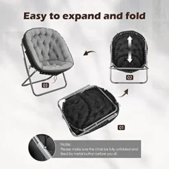 Iw I WISH Saucer Chair For Adults, Oversized Saucer Chair, Folding Saucer Chair, Bedroom Papasan Chair, Comfy Moon Chair (Grey) 13 Iw I WISH Saucer Chair For Adults, Oversized Saucer Chair, Folding Saucer Chair, Bedroom Papasan Chair, Comfy Moon Chair (Grey) -Amazon Basics Furniture Shop 41HEG9dKAbL