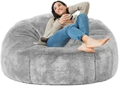 Taotique Giant Bean Bag Chair Cover(Cover Only, No Filler) Soft Faux RH Fur Sofa Bed Cover Washable Bean Bag Couch Cover For Adult And Kids With Liner -Amazon Basics Furniture Shop 41HNIp5Q9zL. AC