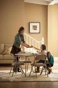 CoscoProducts 14696ANT1E Vinyl Top Folding Table, 1-Pack, Antique Linen 8 CoscoProducts 14696ANT1E Vinyl Top Folding Table, 1-Pack, Antique Linen -Amazon Basics Furniture Shop 41HRXSFfjSL