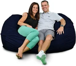 ULTIMATE SACK Lounger Bean Bag Chair: Giant Foam-Filled Furniture - Machine Washable Covers, Double Stitched Seams, Durable Inner Liner, And 100% Virgin Foam. Corner Chair. (Charcoal, Fur) -Amazon Basics Furniture Shop 41HXpKyet7L. AC