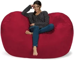 Chill Sack Bean Bag Chair: Huge 6' Memory Foam Furniture Bag And Large Lounger - Big Sofa With Soft Micro Fiber Cover - Black -Amazon Basics Furniture Shop 41I LOmLiWL. AC