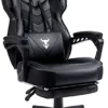 Zeanus Gaming Chairs With Footrest Recliner Computer Chair For Adults Massage Gaming Chair Big And Tall Gaming Chair Ergonomic Office Gamer Chair For Heavy People Recliner Racing Gaming Chair Black