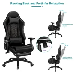 Blue Whale Heavy Duty Gaming Chair With Air-Cooling System, 350LBS Reinforced Nylon Base, High Back Racing Computer Chair With Adjustable Linked Armrest, PU Leather Ergonomic Office Chair -Amazon Basics Furniture Shop 41ICH4DIoiL
