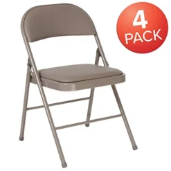 EMMA + OLIVER 4 Pack Double Braced Gray Vinyl Folding Chair -Amazon Basics Furniture Shop 41IRPPAMKPL