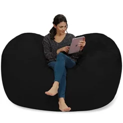 Chill Sack Bean Bag Chair: Huge 6' Memory Foam Furniture Bag And Large Lounger - Big Sofa With Soft Micro Fiber Cover - Black -Amazon Basics Furniture Shop 41IWQeAd5iL