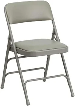 Flash Furniture 4 Pack HERCULES Series Curved Triple Braced & Double Hinged Black Vinyl Metal Folding Chair -Amazon Basics Furniture Shop 41IsxehUluL. AC