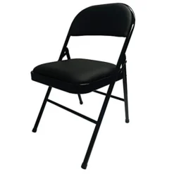 Realspace® Vinyl Padded Folding Chair, 29-3/4"H X 18-1/2"W X 19-5/8"D, Black 5 Realspace® Vinyl Padded Folding Chair, 29-3/4"H X 18-1/2"W X 19-5/8"D, Black -Amazon Basics Furniture Shop 41J3a9gkiYL