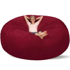 Comfy Sacks Memory Foam Bean Bag Chair, Merlot Cords