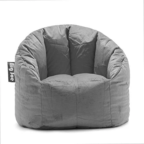 Big Joe Hug Bean Bag Chair, Gray Hyde, 3ft & Milano Bean Bag Chair, Gray Plush, 2.5ft 5 Big Joe Hug Bean Bag Chair, Gray Hyde, 3ft & Milano Bean Bag Chair, Gray Plush, 2.5ft - Image 5