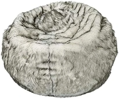 Christopher Knight Home Laraine Furry Glam Black And White Streak Faux Fur 3 Ft. Bean Bag 4 Christopher Knight Home Laraine Furry Glam Black And White Streak Faux Fur 3 Ft. Bean Bag - Image 4