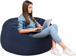 Giantex Bean Bag Chair, 3ft Sponge Filled Floor Chair With Soft Microfiber Cover, Washable Zipped Lazy Sofa Chair , Recreational Room Nursery, Bedroom, Living Room, Office (Blue, 3 Ft) -Amazon Basics Furniture Shop 41JOzqEXLL. AC