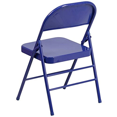Flash Furniture Metal Folding Chairs, 2 Pack, Cobalt Blue 4 Flash Furniture Metal Folding Chairs, 2 Pack, Cobalt Blue - Image 4