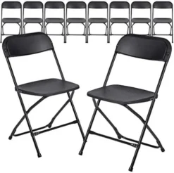 AJP Distributors 10 Pack 650 Lb. Capacity Premium Plastic Folding Chairs Wedding Party Outdoor Indoor Office Meeting House Dinner Diner Black -Amazon Basics Furniture Shop 41JsCXzQr7L. AC