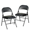 KAIHAOWIN Folding Chairs 2 Pack Vinyl Folding Chairs Portable Easy Storage Foldable Chair-Stackable Morden Commercial Seat With Powder-Coated Durable Metal Frame For Indoor/Outdoor Office Camping