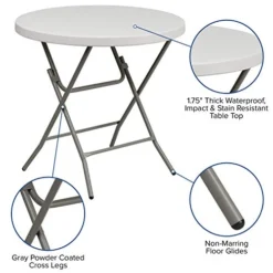 Flash Furniture Kathryn 2.63-Foot Round Granite White Plastic Folding Table -Amazon Basics Furniture Shop 41Jzu1O4FHL