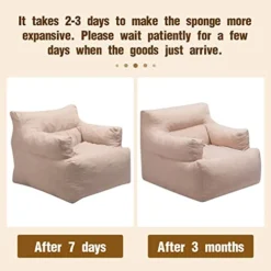 HollyHOME Bean Bag Sofa Chair, 37LB Memory Foam Filled Lounge Arm Puff Chair, Upholstered Single Couch With Washable Cover, Padded Lazy Sofa For Living Room, Bedroom, 32"(D) X34(W) X28(H), Grey 12 HollyHOME Bean Bag Sofa Chair, 37LB Memory Foam Filled Lounge Arm Puff Chair, Upholstered Single Couch With Washable Cover, Padded Lazy Sofa For Living Room, Bedroom, 32"(D) X34(W) X28(H), Grey -Amazon Basics Furniture Shop 41KBAUGKbJL