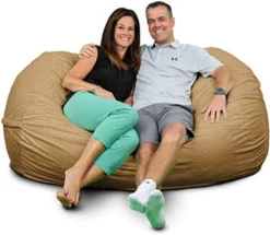 ULTIMATE SACK Lounger Bean Bag Chair: Giant Foam-Filled Furniture - Machine Washable Covers, Double Stitched Seams, Durable Inner Liner, And 100% Virgin Foam. Corner Chair. (Charcoal, Fur) -Amazon Basics Furniture Shop 41KPBBJPtpL. AC