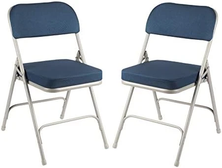 OEF Furnishings (2 Pack Fabric Upholstered 2" Cushion Folding Chair, Blue 9 OEF Furnishings (2 Pack Fabric Upholstered 2" Cushion Folding Chair, Blue - Image 9