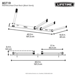 Lifetime 80719 Wall Mounted Chair Rack, Black -Amazon Basics Furniture Shop 41KghH4s9tL