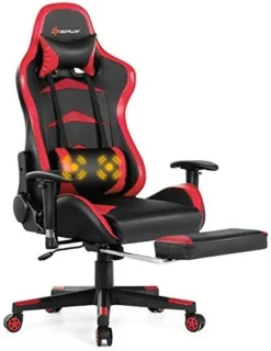 Goplus Massage Gaming Chair, Reclining Backrest, Handrails And Seat Height Adjustment Racing Computer Office Chair, High Back Ergonomic PU Leather Swivel PC Game Chair With Footrest 14 Goplus Massage Gaming Chair, Reclining Backrest, Handrails And Seat Height Adjustment Racing Computer Office Chair, High Back Ergonomic PU Leather Swivel PC Game Chair With Footrest -Amazon Basics Furniture Shop 41Kj9XqbAqL. AC