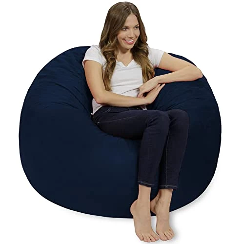 Chill Sack Bean Bag Chair: Giant 4' Memory Foam Furniture Bean Bag - Big Sofa With Soft Micro Fiber Cover - Navy 2 Chill Sack Bean Bag Chair: Giant 4' Memory Foam Furniture Bean Bag - Big Sofa With Soft Micro Fiber Cover - Navy - Image 2