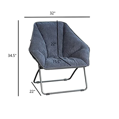 Zenithen Limited Hexagon Folding Dish Chair, Gray Corduroy - Pack Of 1 3 Zenithen Limited Hexagon Folding Dish Chair, Gray Corduroy - Pack Of 1 - Image 3