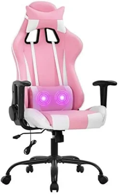 Gaming Chair Ergonomic Office Chair Massage Desk Chair Racing Style PU Leather Computer Chair Adjustable With Lumbar Support And Headrest Gamer Chair -Amazon Basics Furniture Shop 41LIoCGk07L. AC