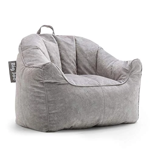 Big Joe Hug Bean Bag Chair, Gray Hyde, 3ft & Milano Bean Bag Chair, Gray Plush, 2.5ft 1 Big Joe Hug Bean Bag Chair, Gray Hyde, 3ft & Milano Bean Bag Chair, Gray Plush, 2.5ft