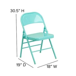Flash Furniture 4 Pack HERCULES COLORBURST Series Tantalizing Teal Triple Braced & Double Hinged Metal Folding Chair 8 Flash Furniture 4 Pack HERCULES COLORBURST Series Tantalizing Teal Triple Braced & Double Hinged Metal Folding Chair -Amazon Basics Furniture Shop 41LjZYDZ3WL